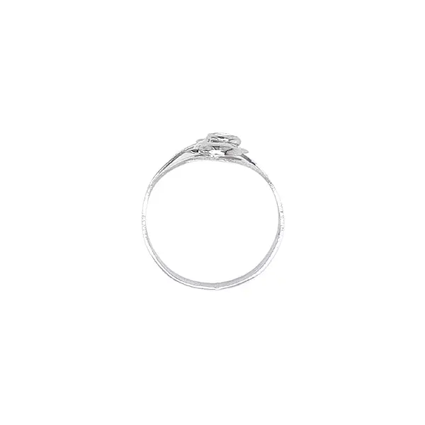 Кольцо с дельфином и цирконом из белого золота