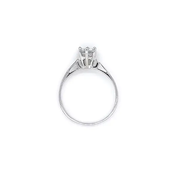 Помолвочное кольцо с цирконом из белого золота