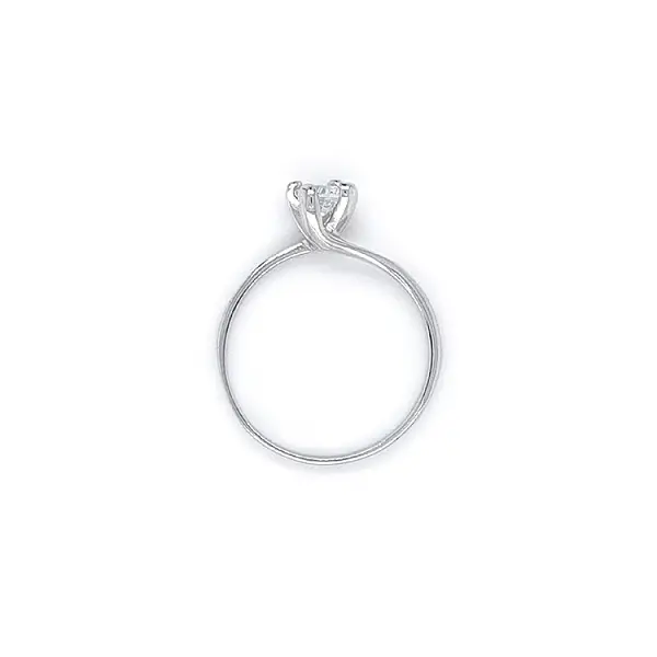 Помолвочное кольцо с цирконом из белого золота