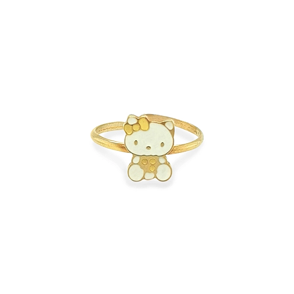 Золотое детское кольцо Hello Kitty