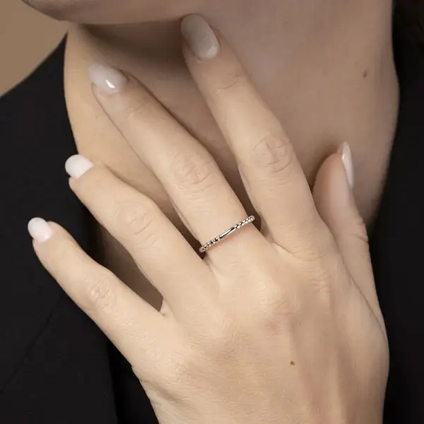 Кольцо Шарики из белого золота