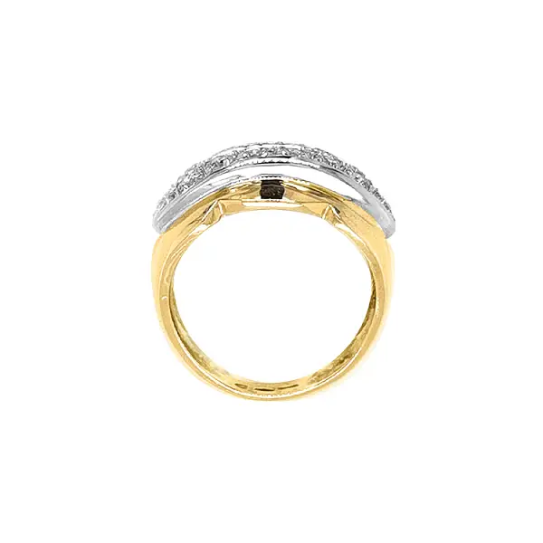 Комбинированное золотое кольцо с цирком