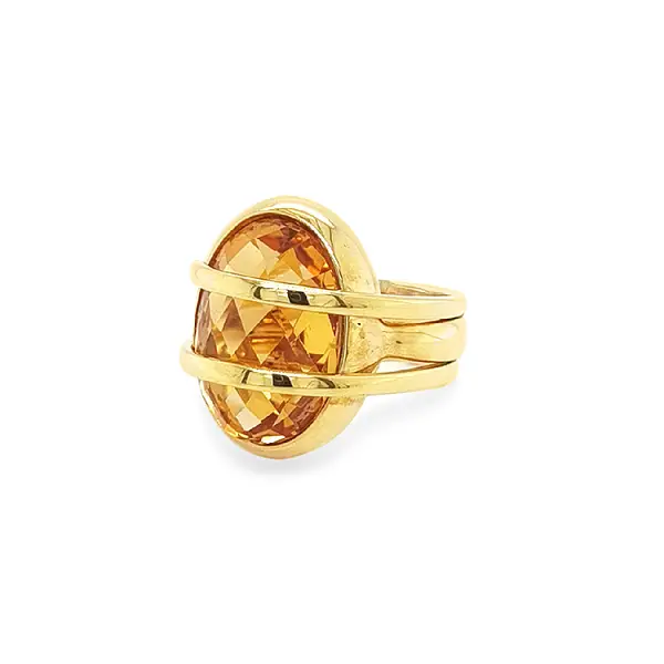 Золотое кольцо с кварцем