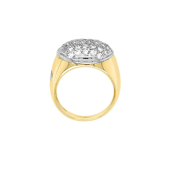 Комбинированное золотое кольцо с цирконами