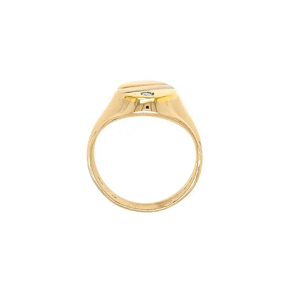 Золотое мужское кольцо с цирконом