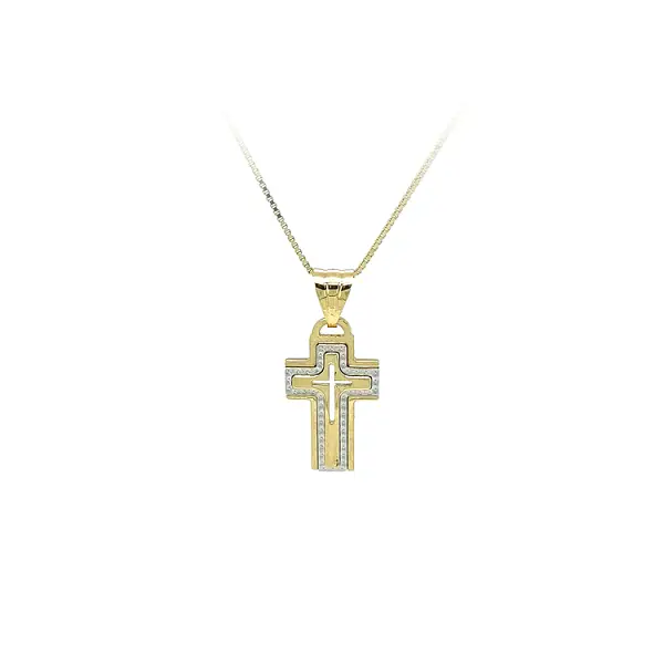Крест из комбинированного золота