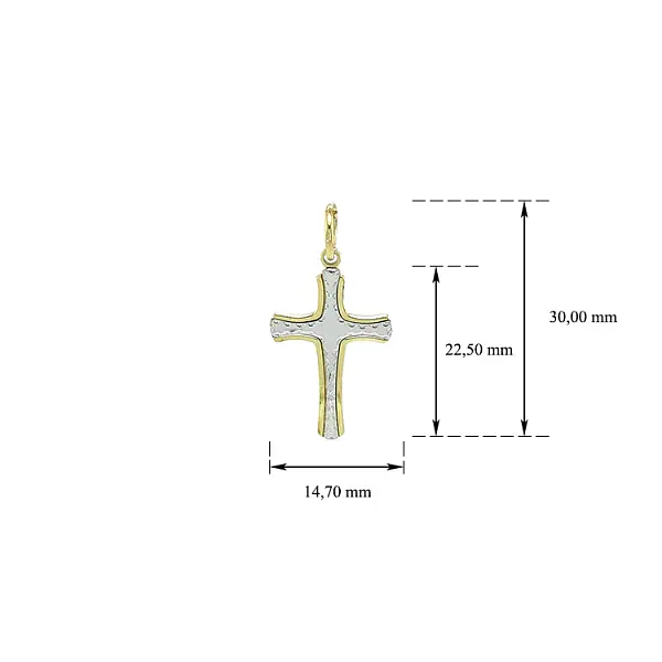 Крест из комбинированного золота