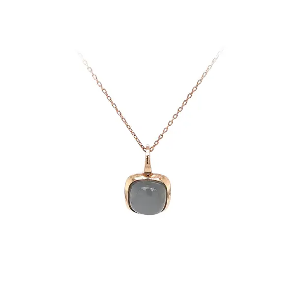 Золотая подвеска с серым камнем