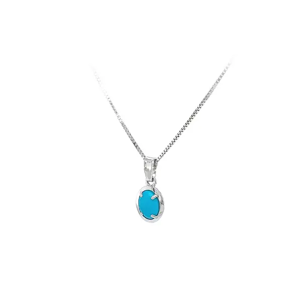 Подвеска с бирюзой из белого золота