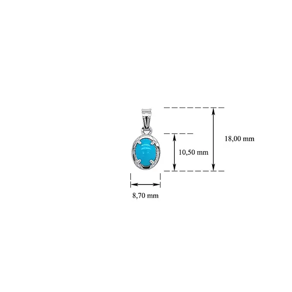 Подвеска с бирюзой из белого золота