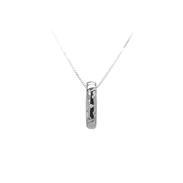 Кулон с цирконами из белого золота