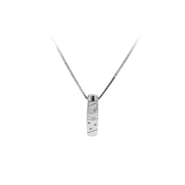 Кулон с цирконами из белого золота