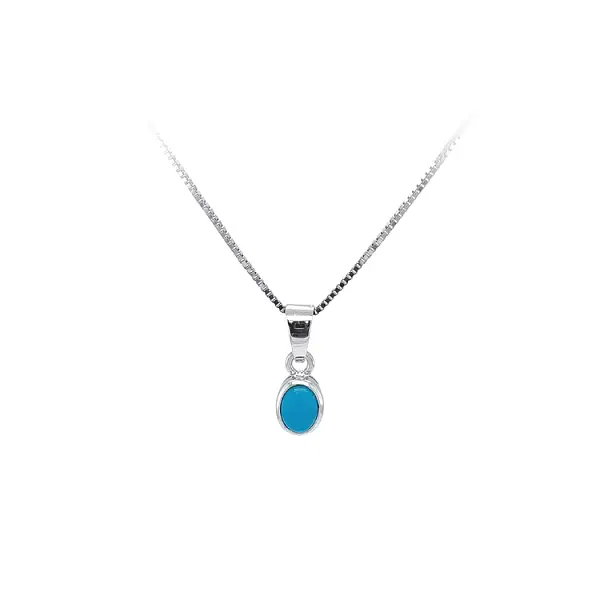 Подвеска с бирюзой из белого золота