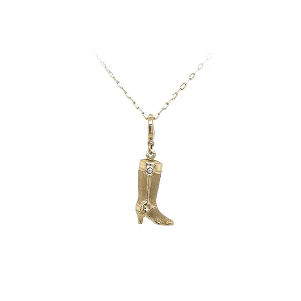 Золотая подвеска Казак с цирконом