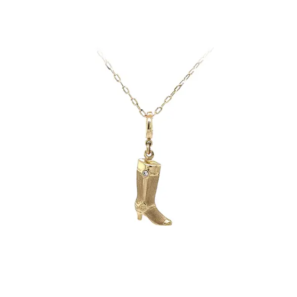 Золотая подвеска Казак с цирконом