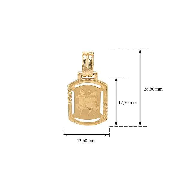 Золотая подвеска Знак Стрельца