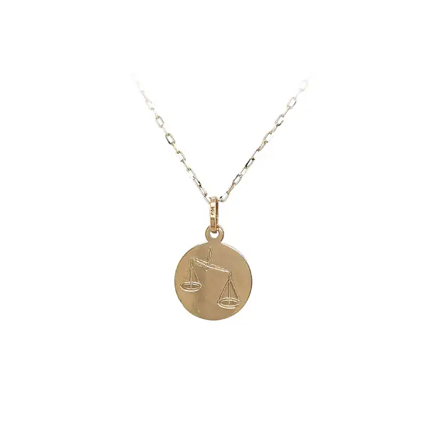 Золотая подвеска Знак Весов