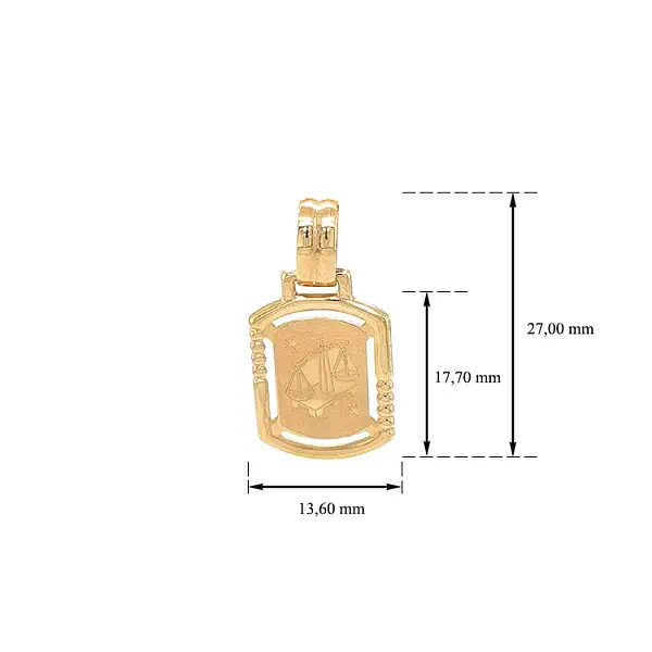Золотая подвеска Знак Весов