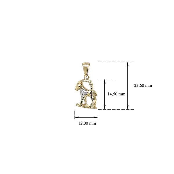 Золотая подвеска Знак Козерога с цирконами