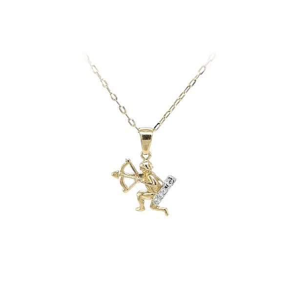 Золотая подвеска Стрелец с цирконами