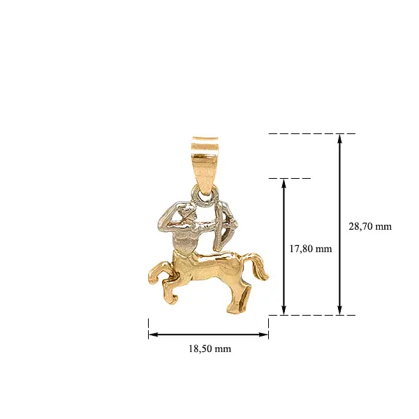 Золотая подвеска Знак Стрельца