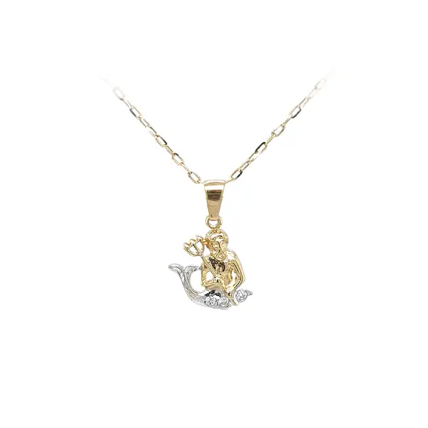 Золотой кулон Водолей