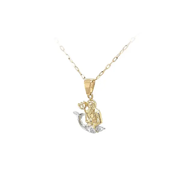 Золотой кулон Водолей