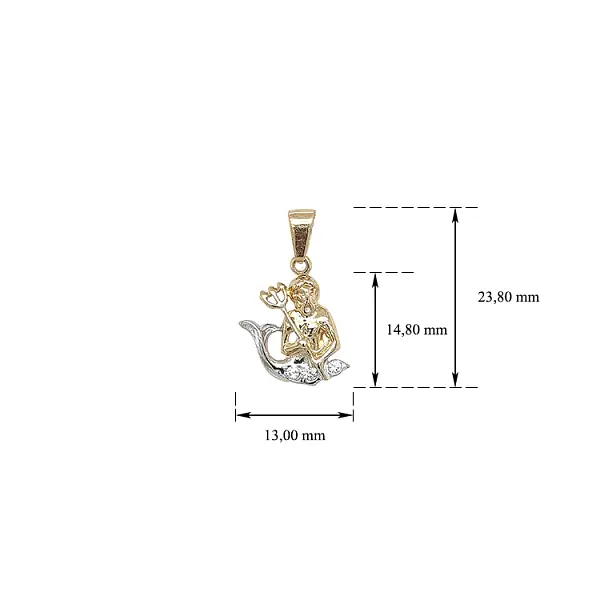 Золотой кулон Водолей