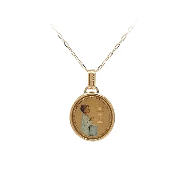 Золотая подвеска Первое Святое Причастие