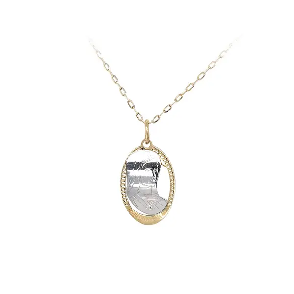 Кулон Мадонна Дева Мария из комбинированного золота