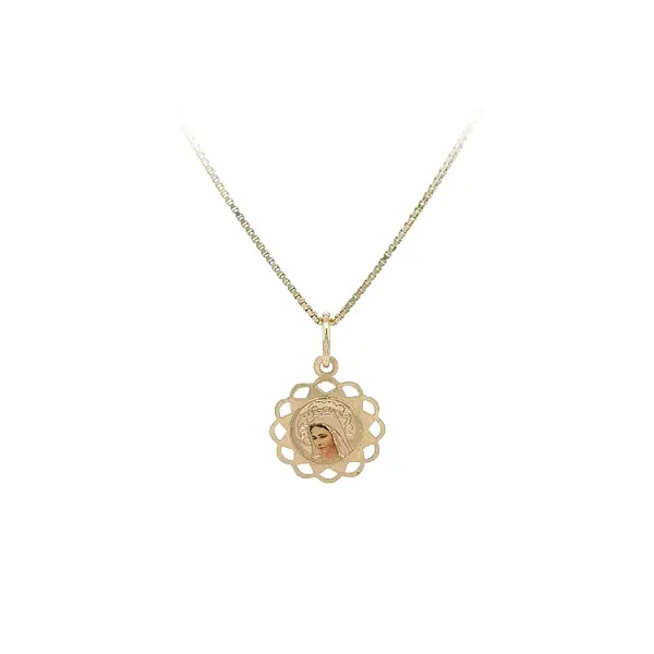 Золотой кулон Мадонна Дева Мария