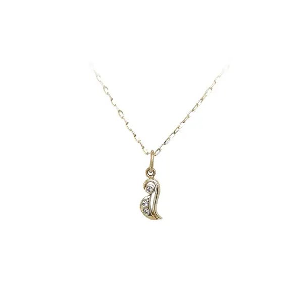 Золотая подвеска с цирконом