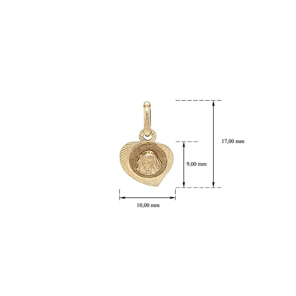 Золотая подвеска Богоматерь в сердце Веры