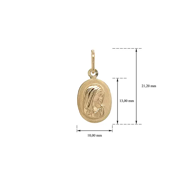 Золотой кулон Мадонна Дева Мария