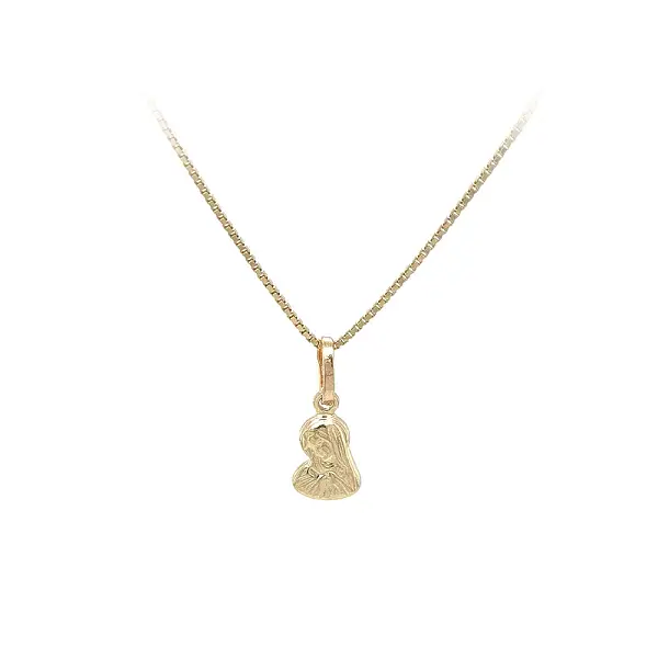 Духовная подвеска из золота с изображением Девы Марии и Иисуса Христа