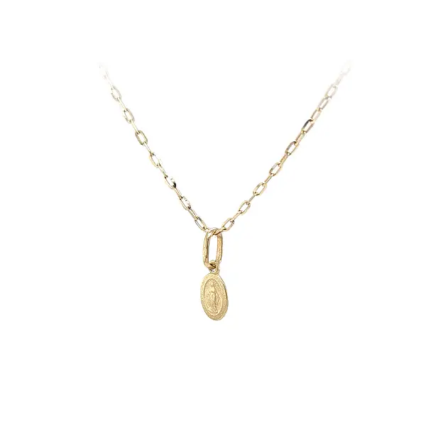 Золотая подвеска с изящным изображением Девы Марии