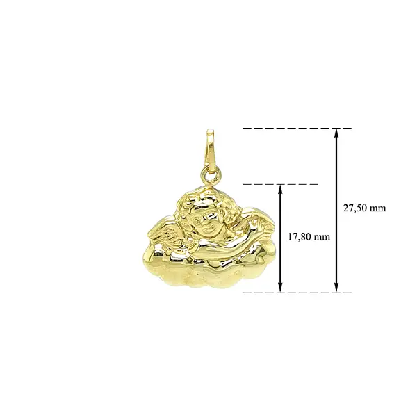 Золотая подвеска Ангел