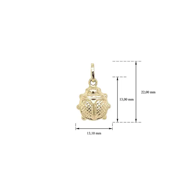 Роскошный кулон в форме божьей коровки из чистого золота