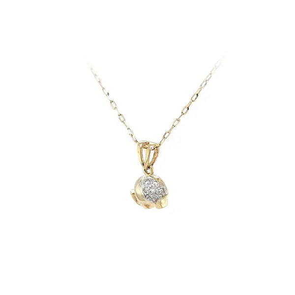 Золотая подвеска Слон с цирконами