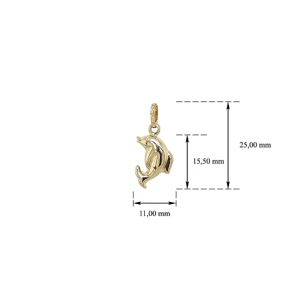 Золотой кулон с дельфином