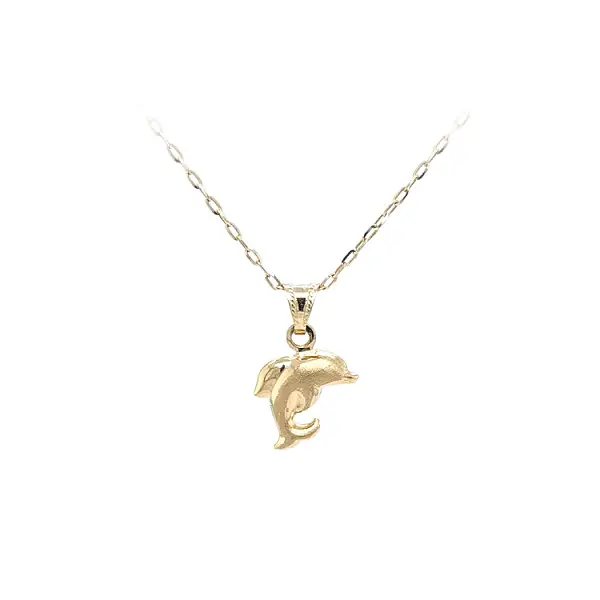 Золотой кулон с дельфином