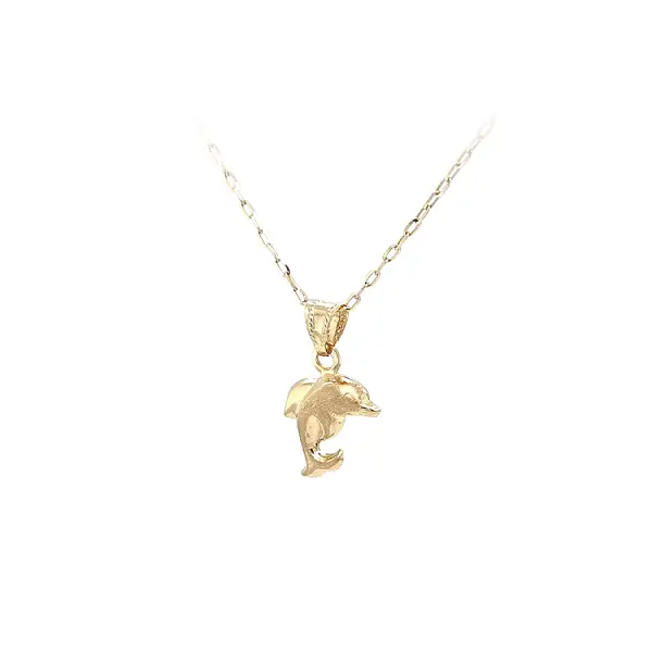 Золотой кулон с дельфином