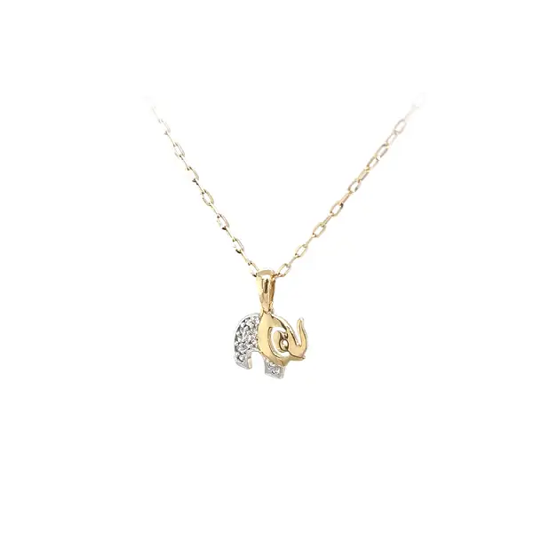 Золотая подвеска Слон с цирконами