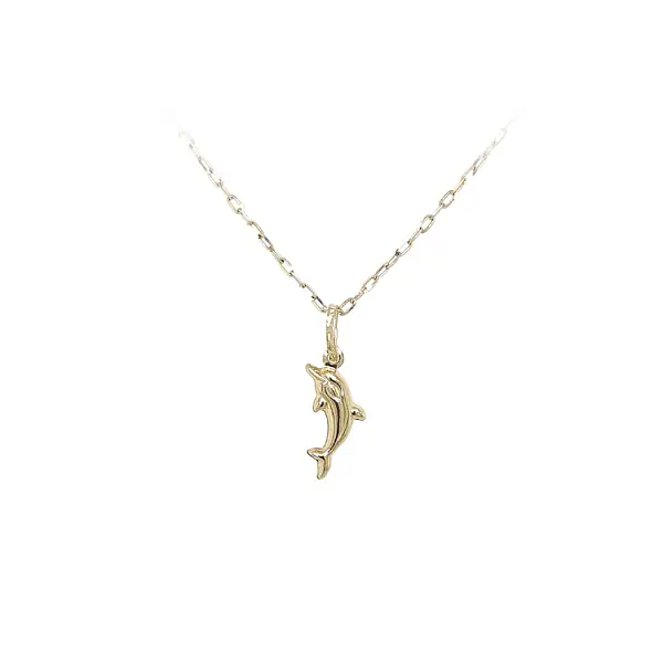 Золотой кулон с дельфином