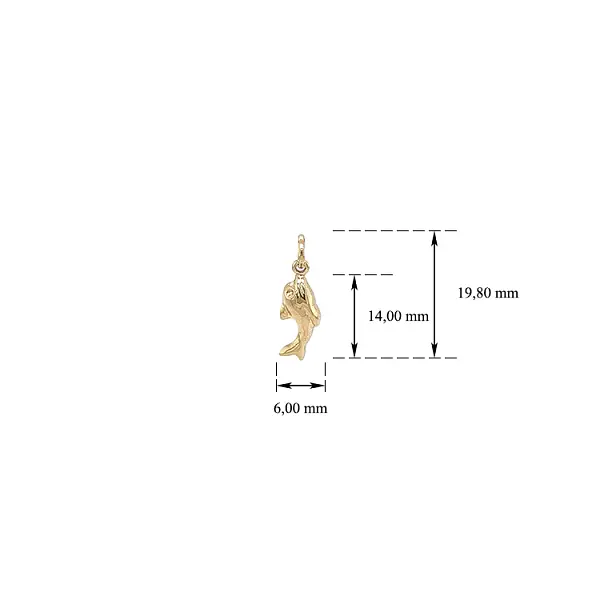 Золотой кулон с дельфином