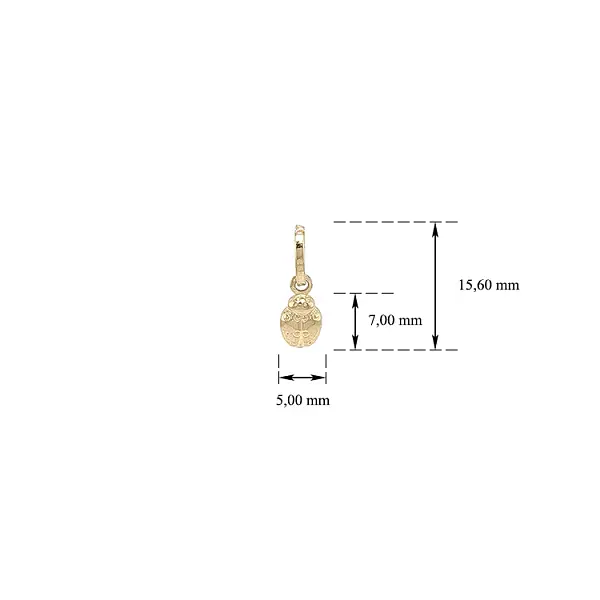 Золотая подвеска Божья коровка