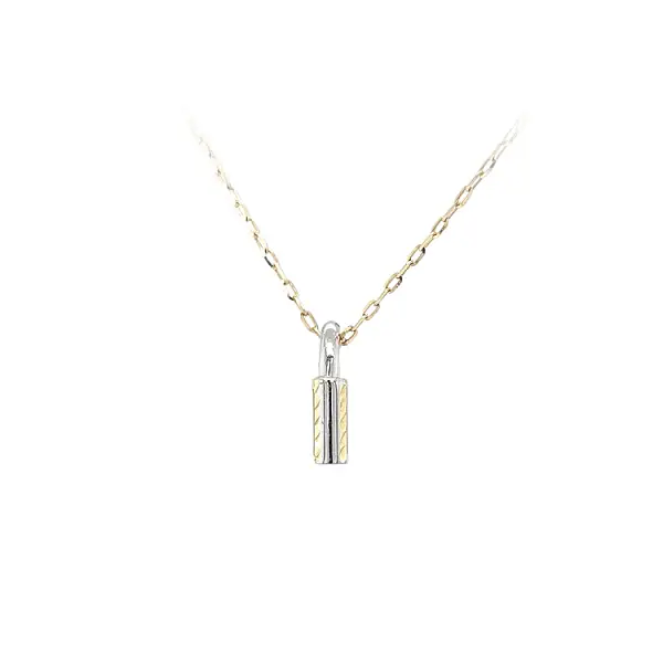 Подвеска-замок из комбинированного золота