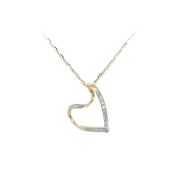 Золотая подвеска Сердце с цирконами