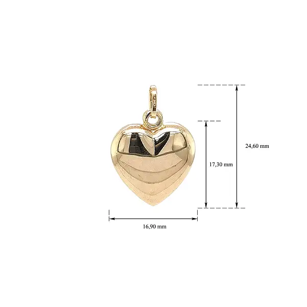 Золотая подвеска Сердце