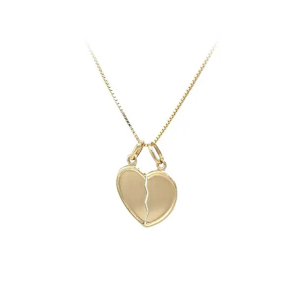 Золотая подвеска Сердце для двоих